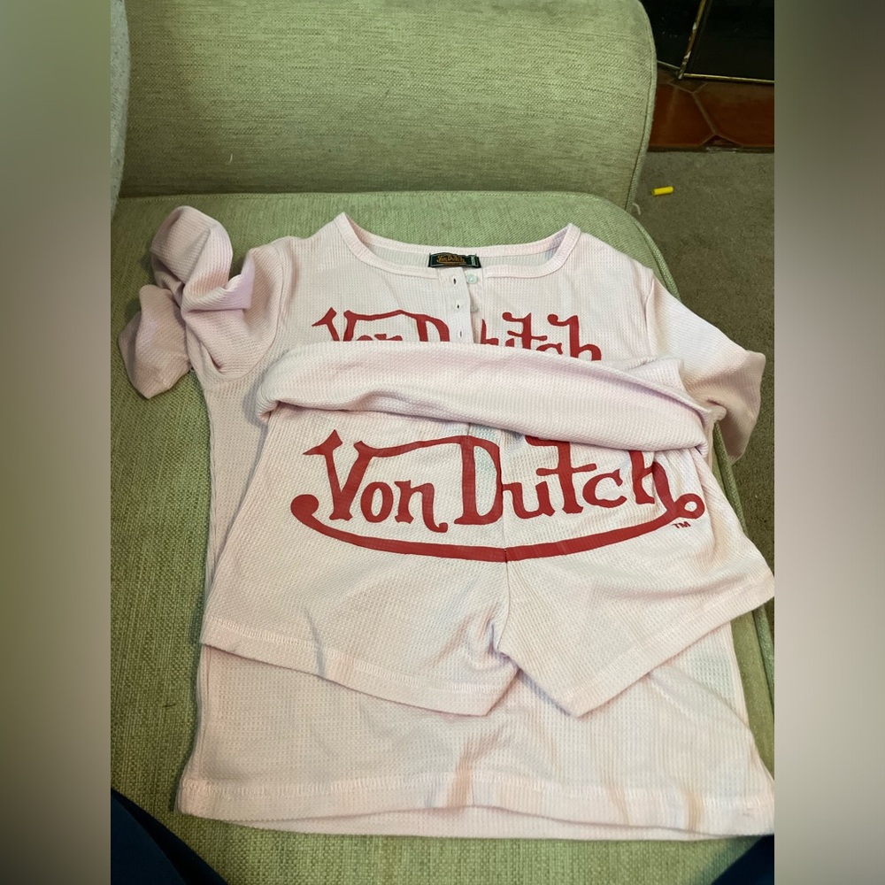 Pink von Dutch shorts and long sleeve shirt set - Picture 5 of 6